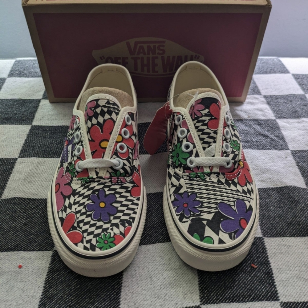 Vans Authentic Women Size 5 Printed Floral Check Marshmallow Classic 092025 - Picture 7 of 11